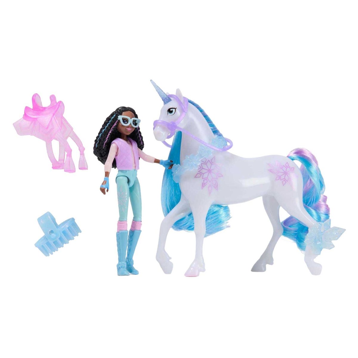 Unicorn Academy - Licorne Glacier + Poupée Layla multicolore, SPIN MASTER