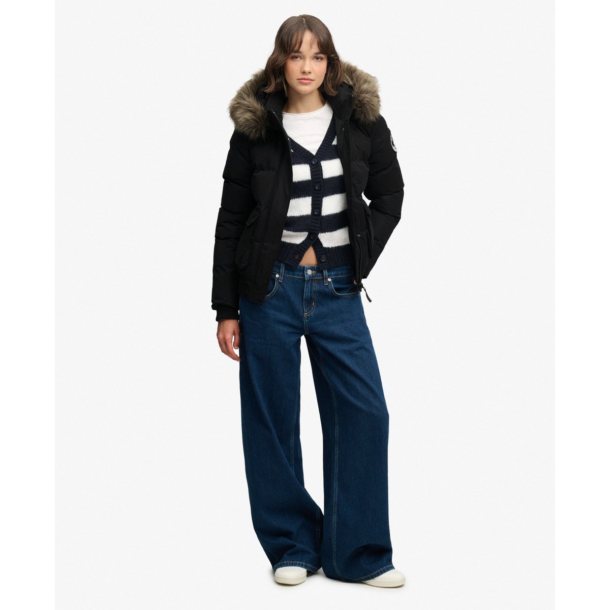 Blouson Bomber Everest Ella noir, SUPERDRY