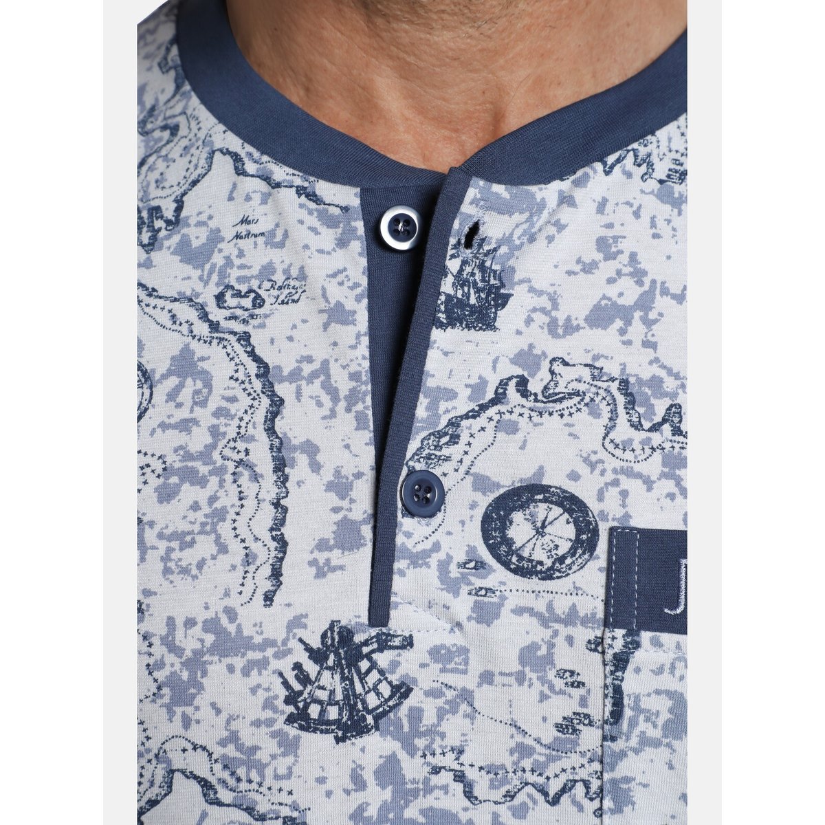 Chemise de nuit UNNI bleu à dessin, JAN VANDERSTORM