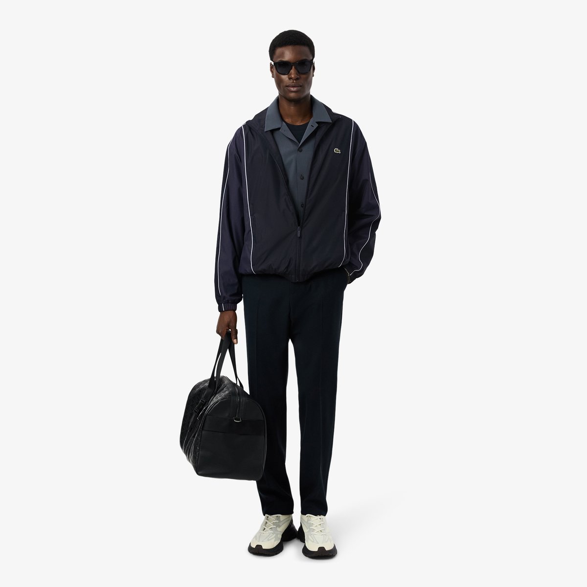 Veste de survêtement color-block déperlante noir-4ci, LACOSTE