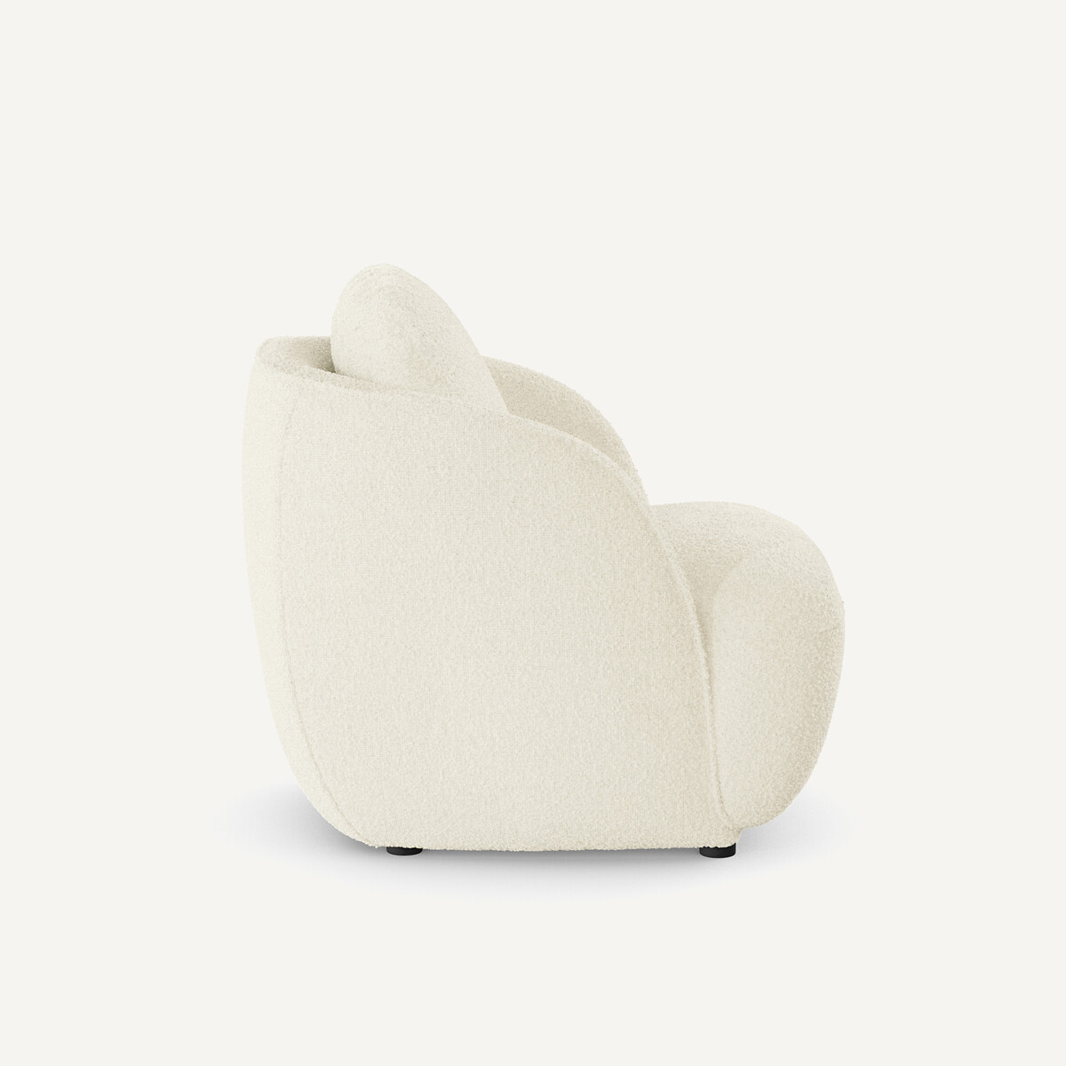 Fauteuil boule, en tissu bouclette, ALPINE ecru, AM.PM