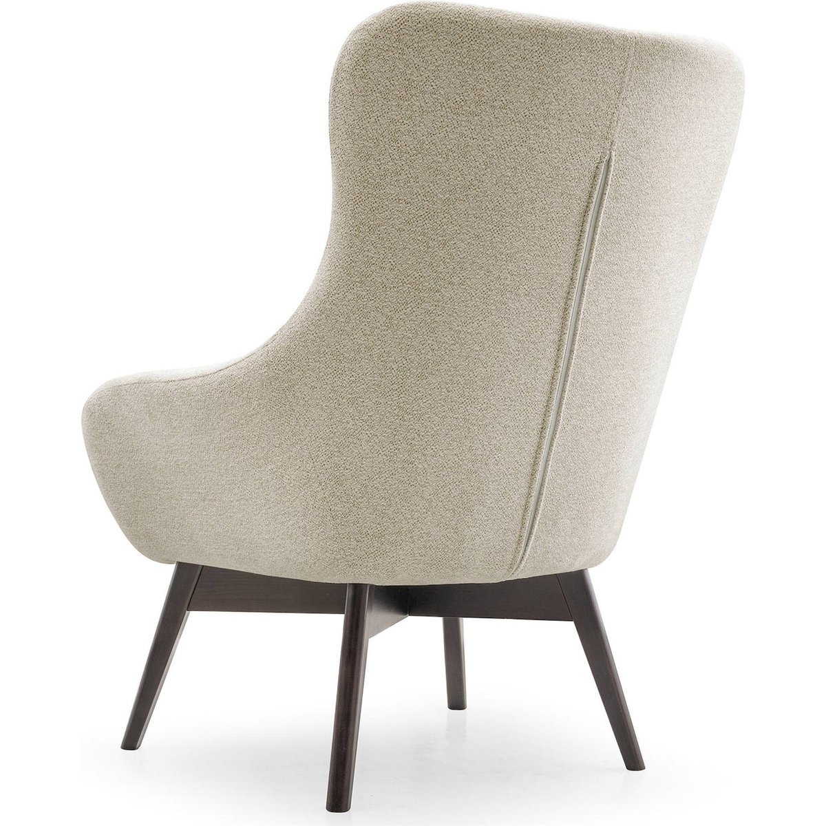 Fauteuil bergère capitonné collection FERNANZO beige chiné raven, RECOLLECTION