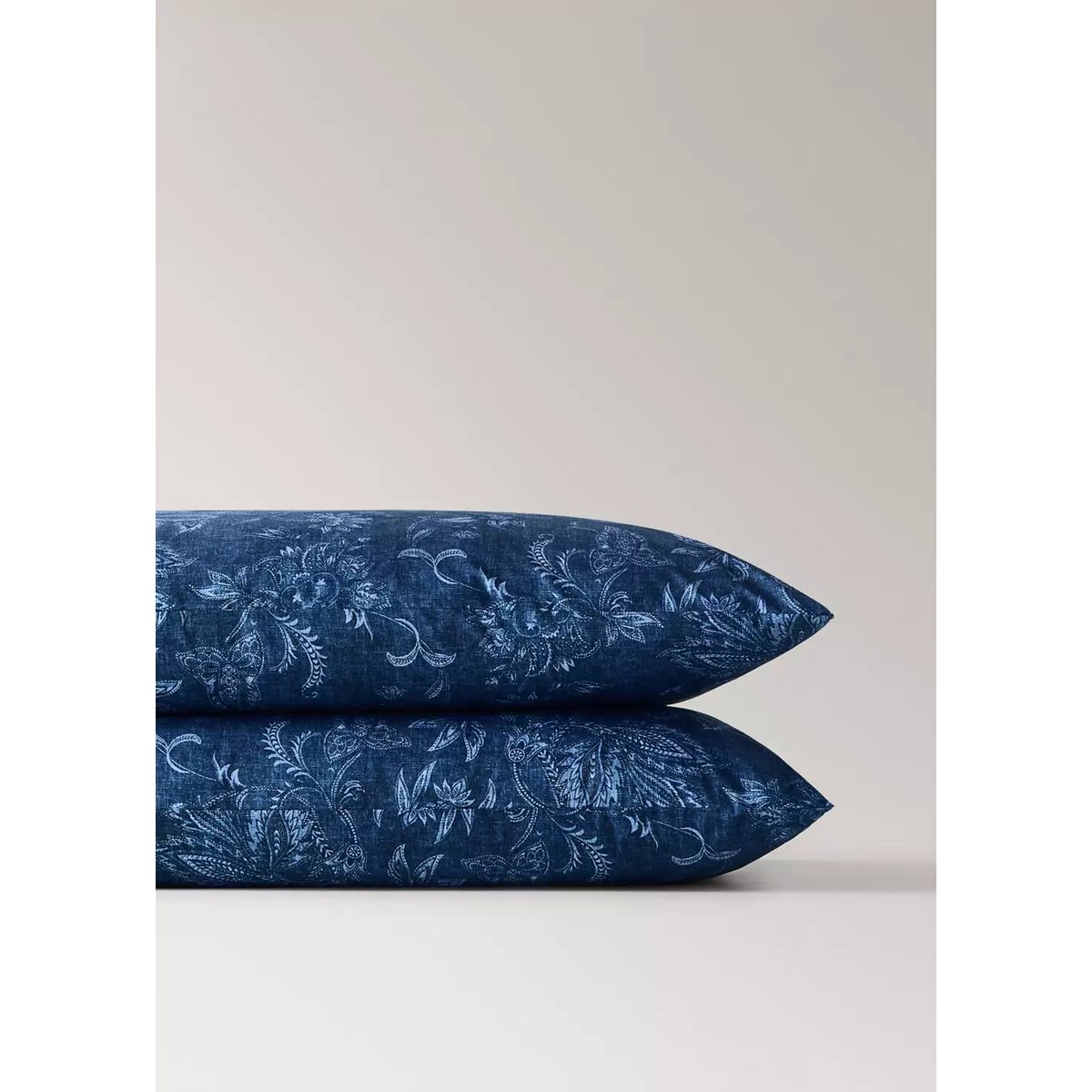 Taie d’oreiller 100 % coton 50x75 cm bleu indigo, MANGO HOME
