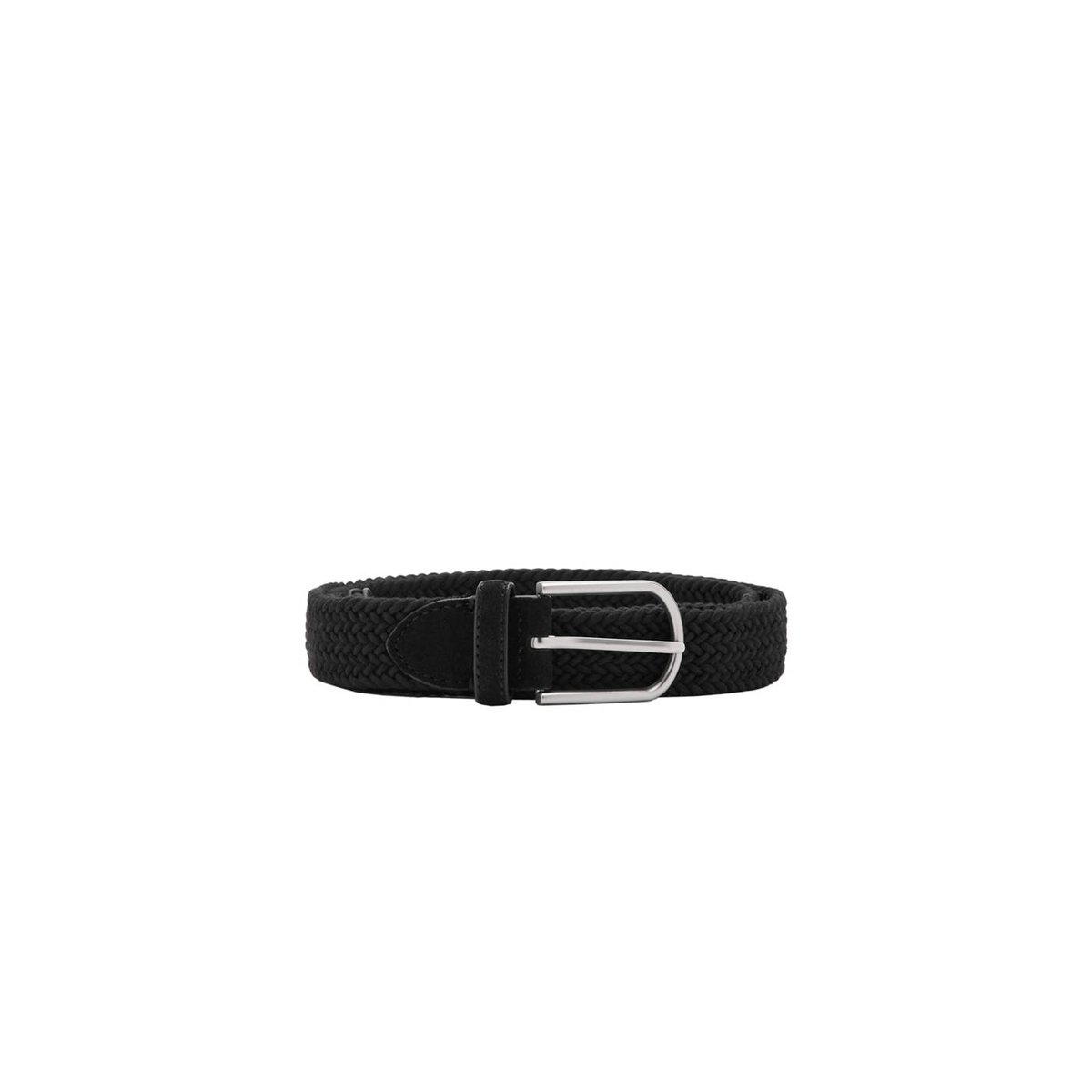 Ceinture élastique tressée noir, MANGO MAN