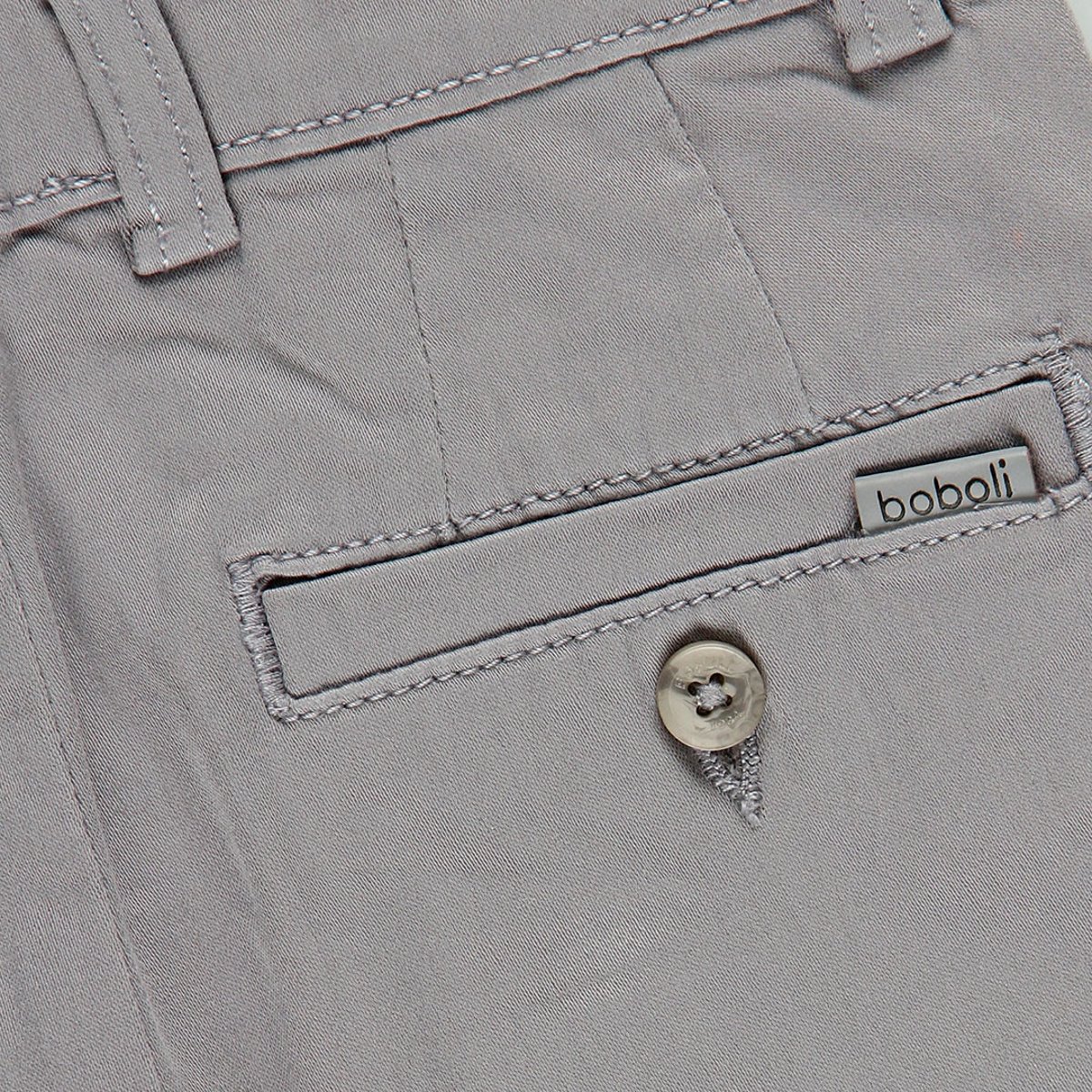 Pantalon garçon satiné élastique gris, BOBOLI