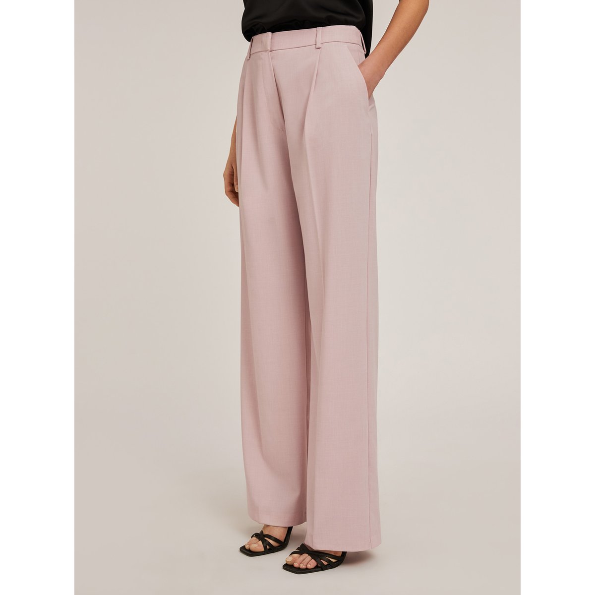 Pantalon palazzo à plis rose, MOTIVI