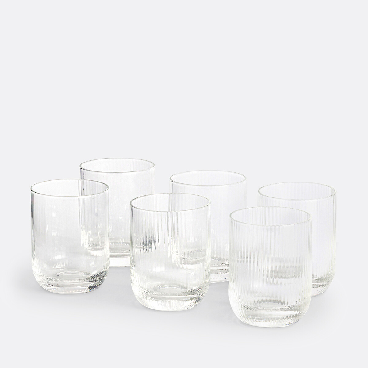 Lot de 6 gobelets à eau en verre strié, Stria transparent, LA REDOUTE INTERIEURS