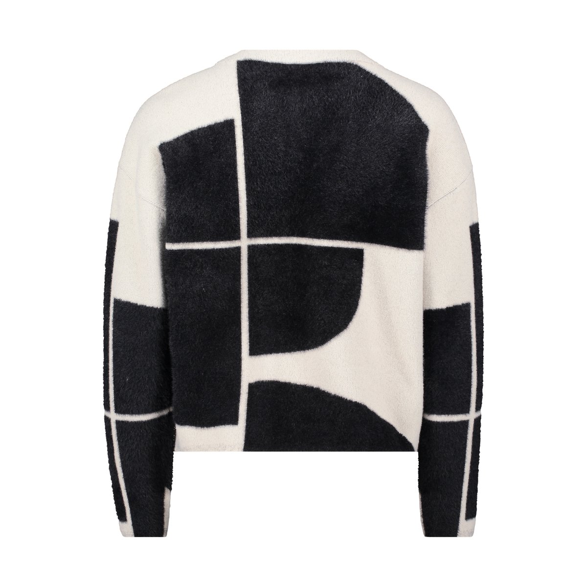 Pull-over en maille à motif jacquard noir/blanc, BETTY & CO