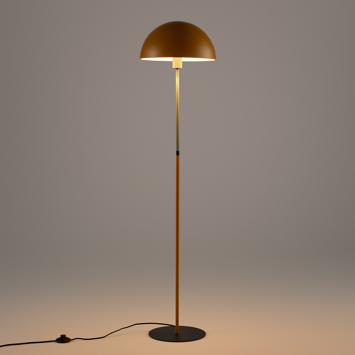Lampadaire champignon bicolore métal fer, Capi moutarde, LA REDOUTE INTERIEURS