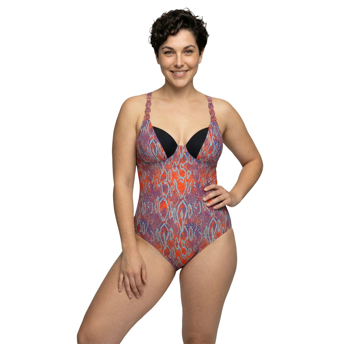 Maillot de bain avec armatures et coques orange, ULLA POPKEN