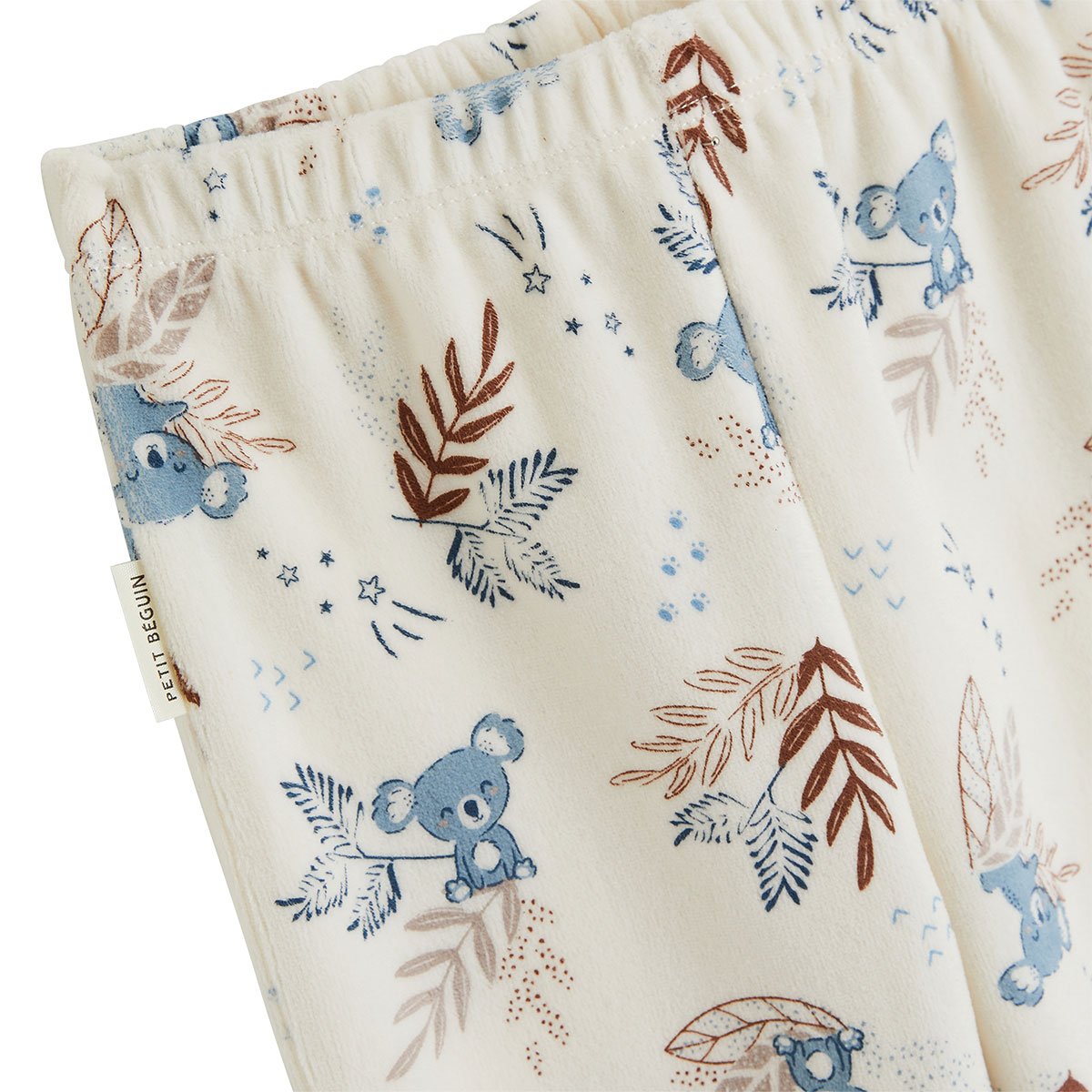 Pyjama enfant 2 pièces en velours Mathéo bleu, PETIT BEGUIN