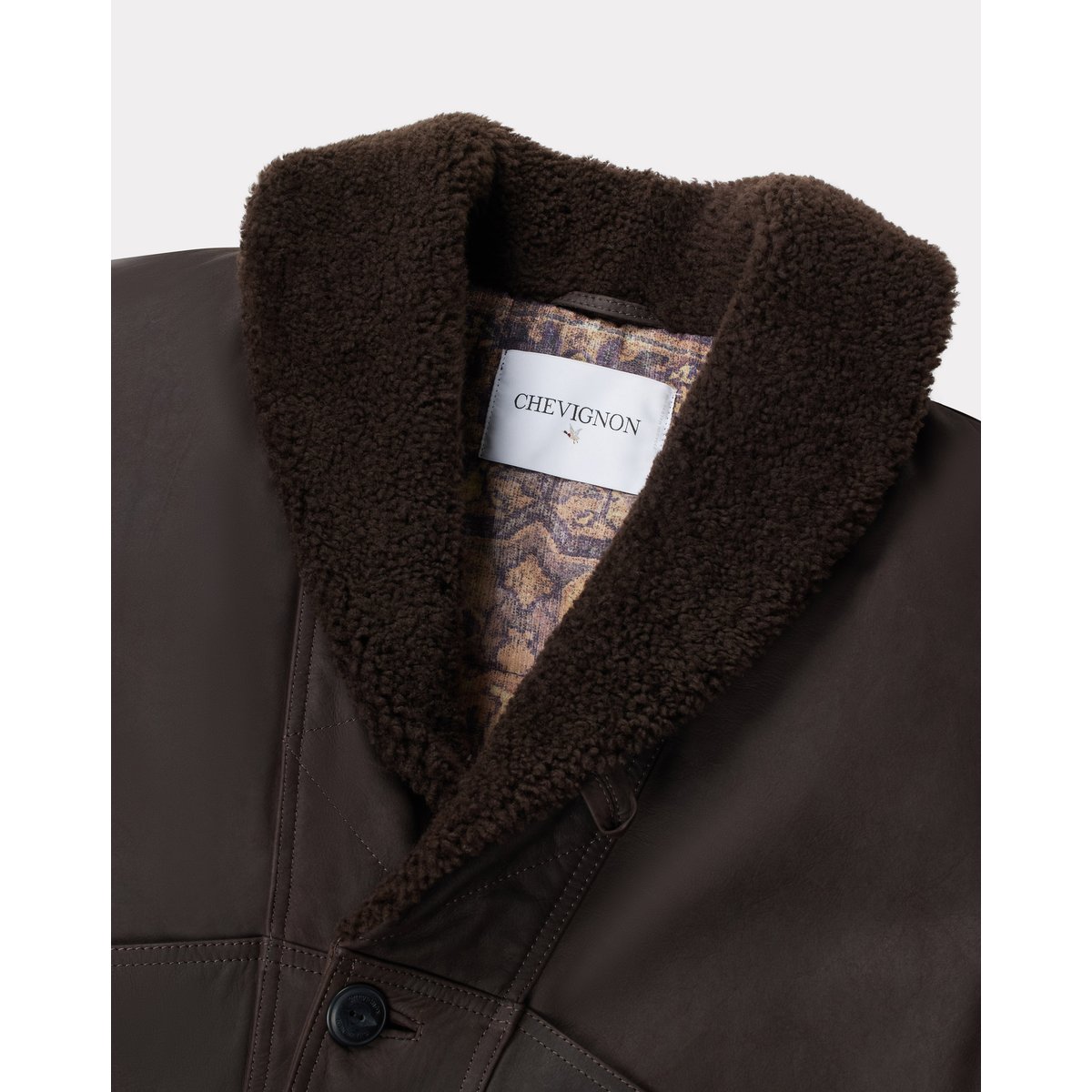 Manteau en cuir CAMERAMAN CUIR marron, CHEVIGNON