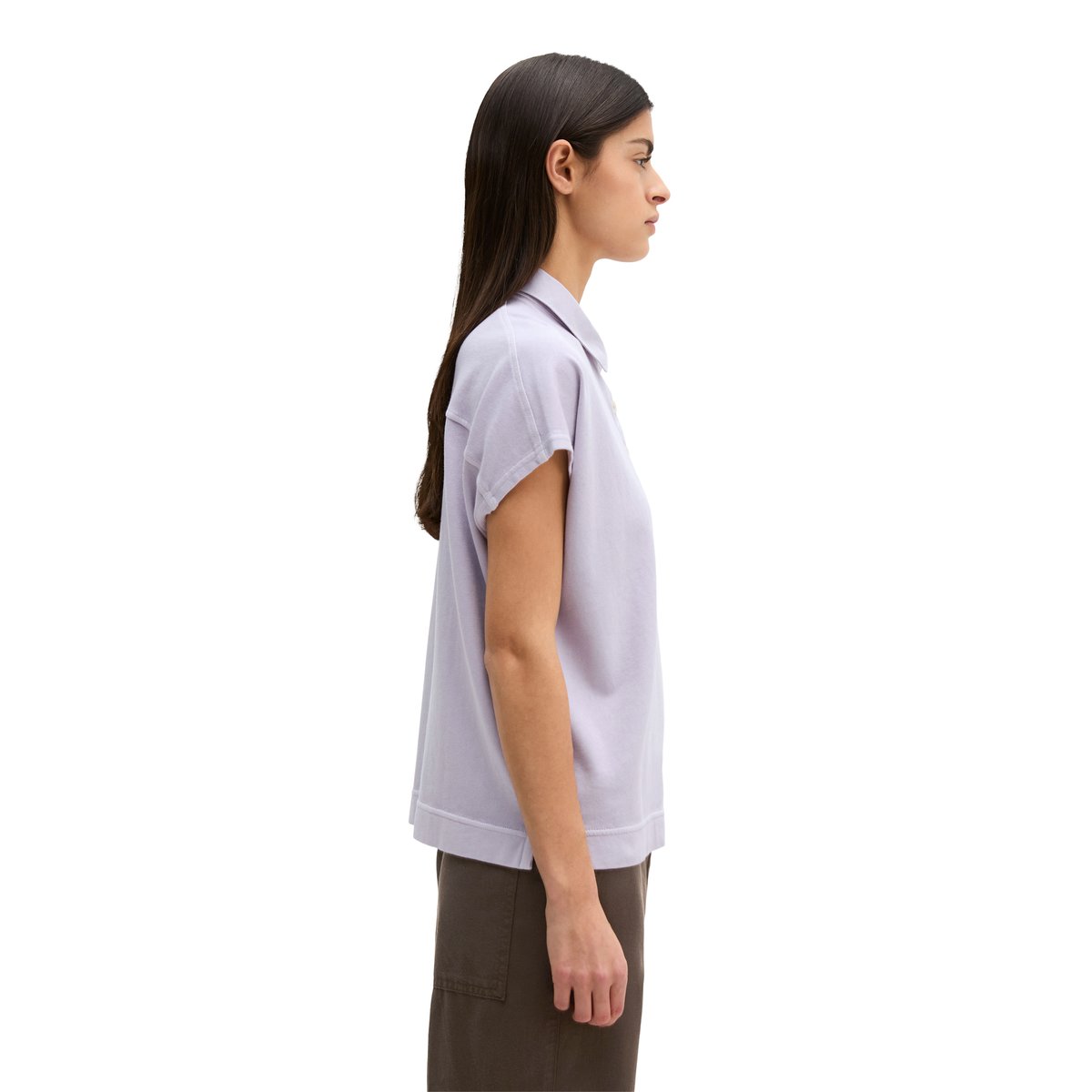 Polo loose en single jersey doux flieder, MARC O'POLO