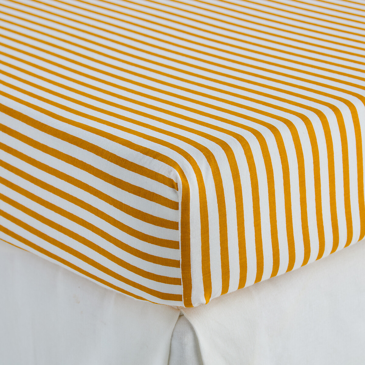 Yassia Washed Cotton Fitted Sheet printed, LA REDOUTE INTERIEURS