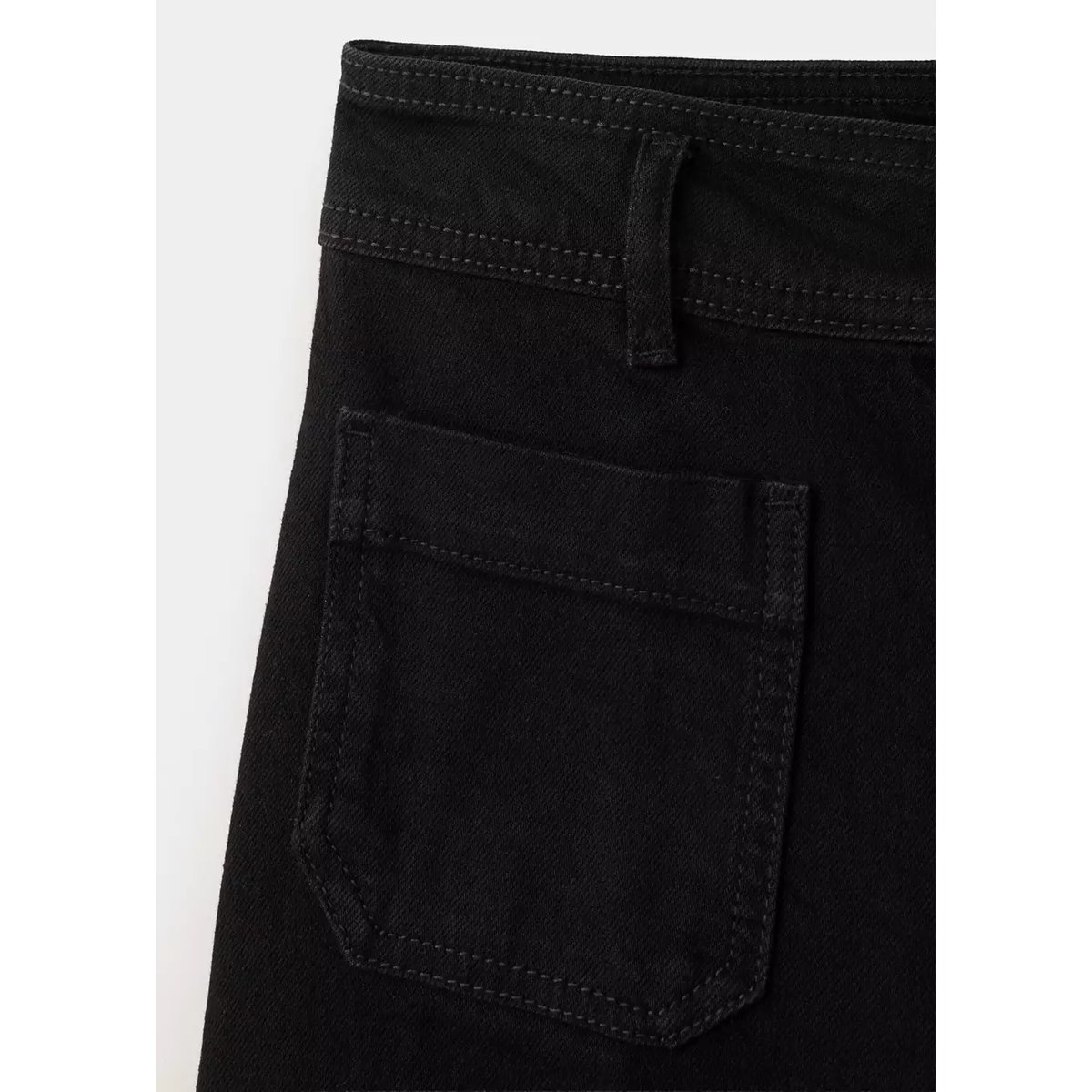 Jean wide leg poches pièce black denim, MANGO