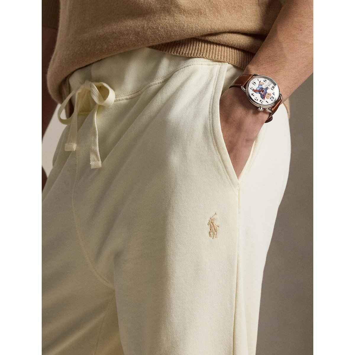 Pantalon cordon serrage molleton bouclé crème, POLO RALPH LAUREN