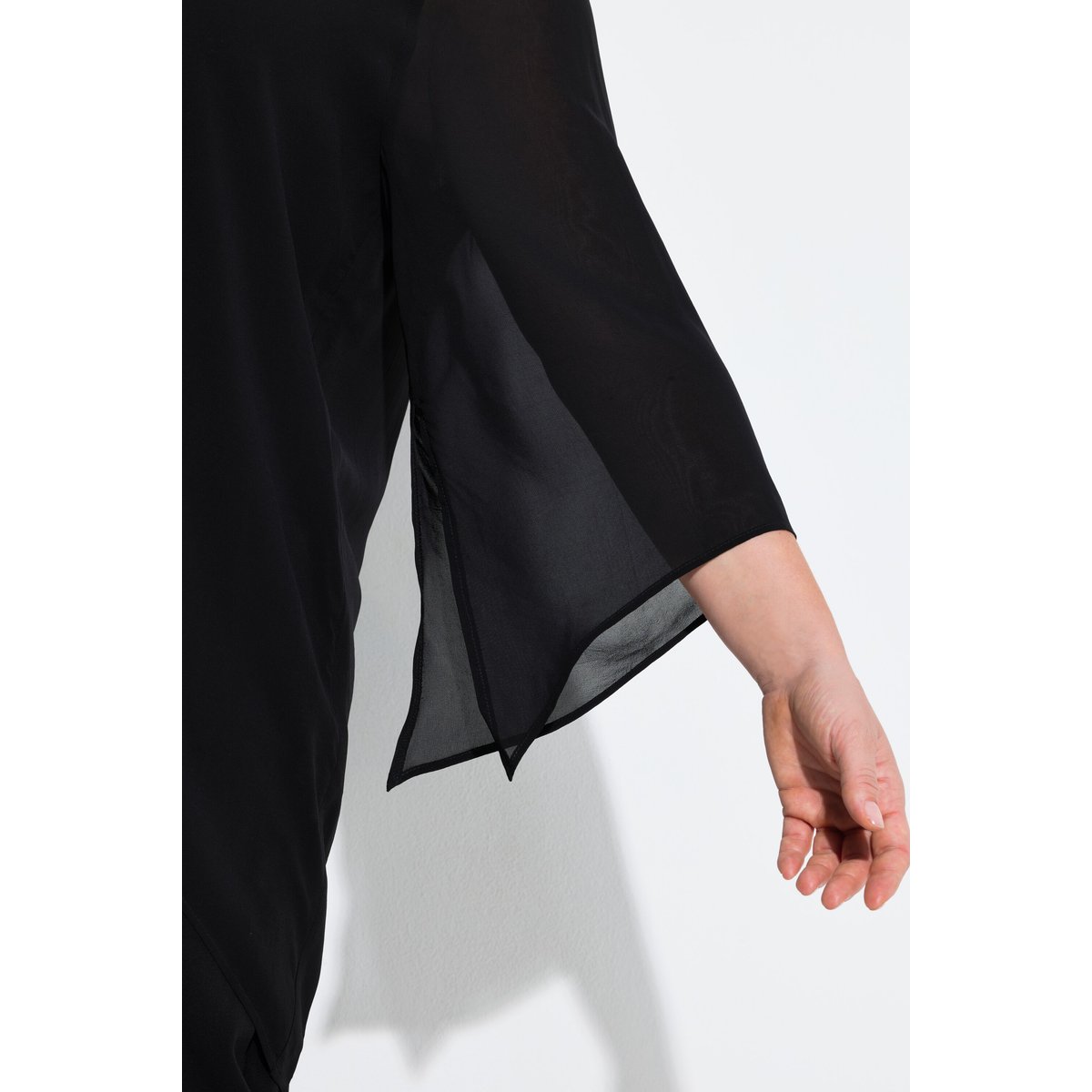 Blouse en chiffon, devant doublé noir, ULLA POPKEN