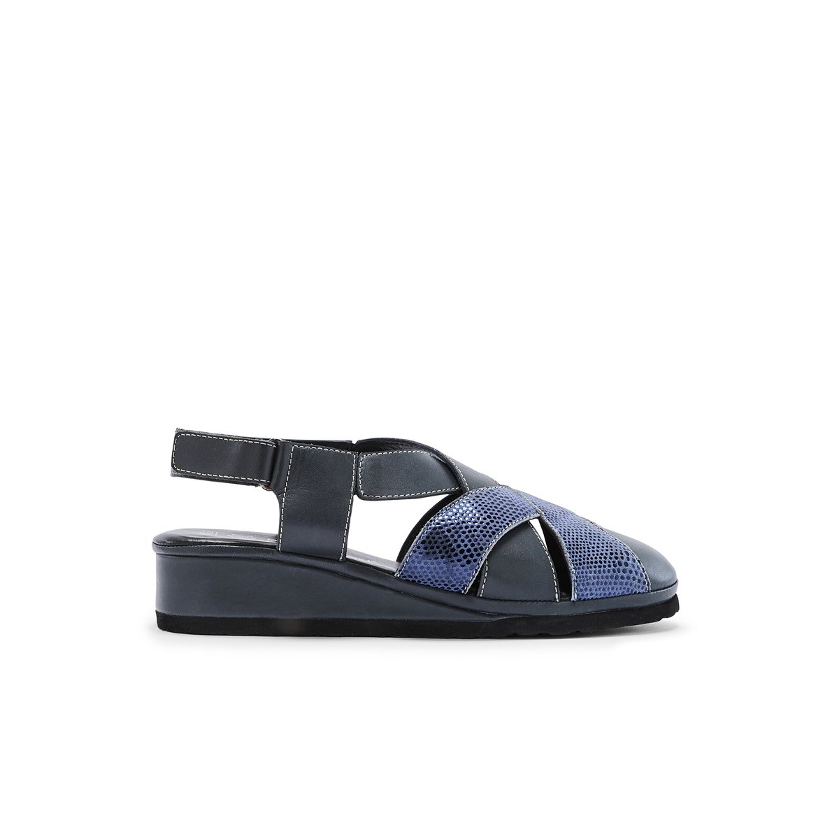 Sandales confortables bout fermé marine, PEDICONFORT