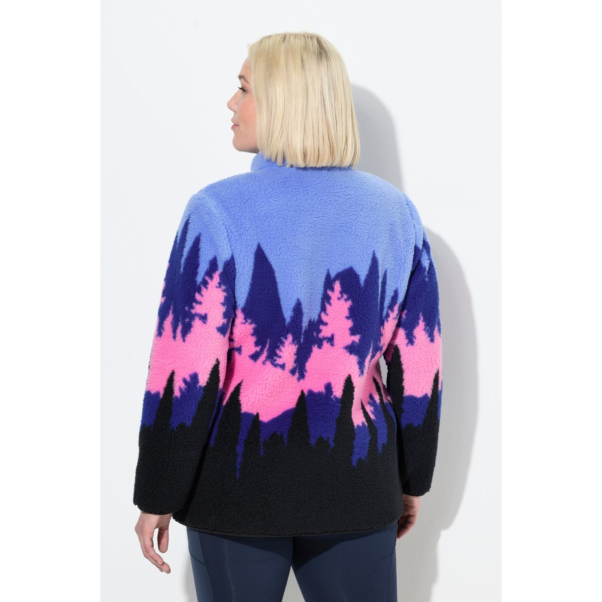 Veste en polaire motif montagne bleu nuages, ULLA POPKEN