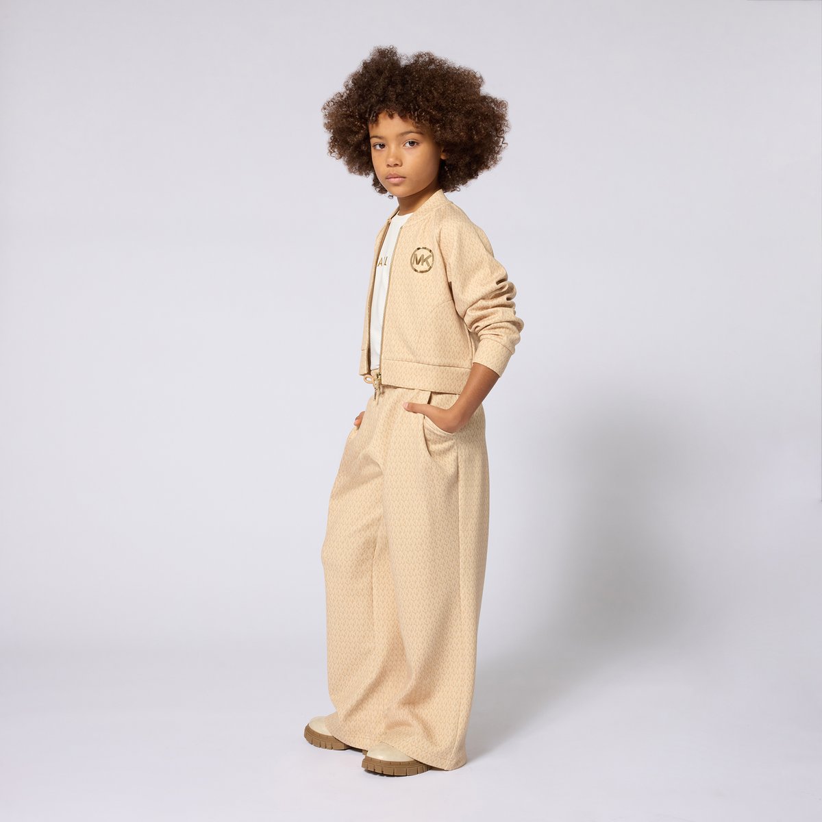 Cardigan en double jersey caramel, MICHAEL KORS