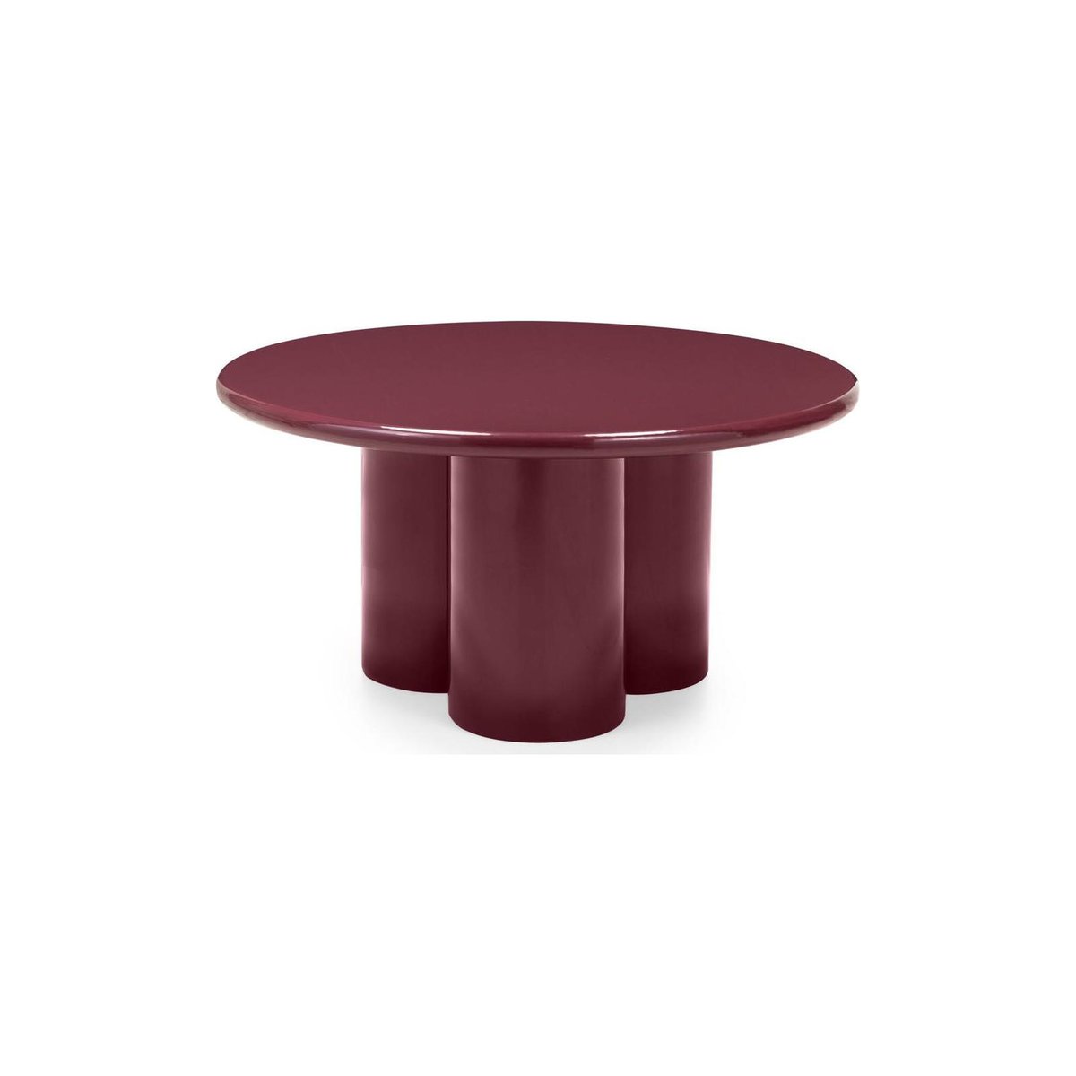 Table basse ronde, BURGUN bordeaux brillant, RECOLLECTION