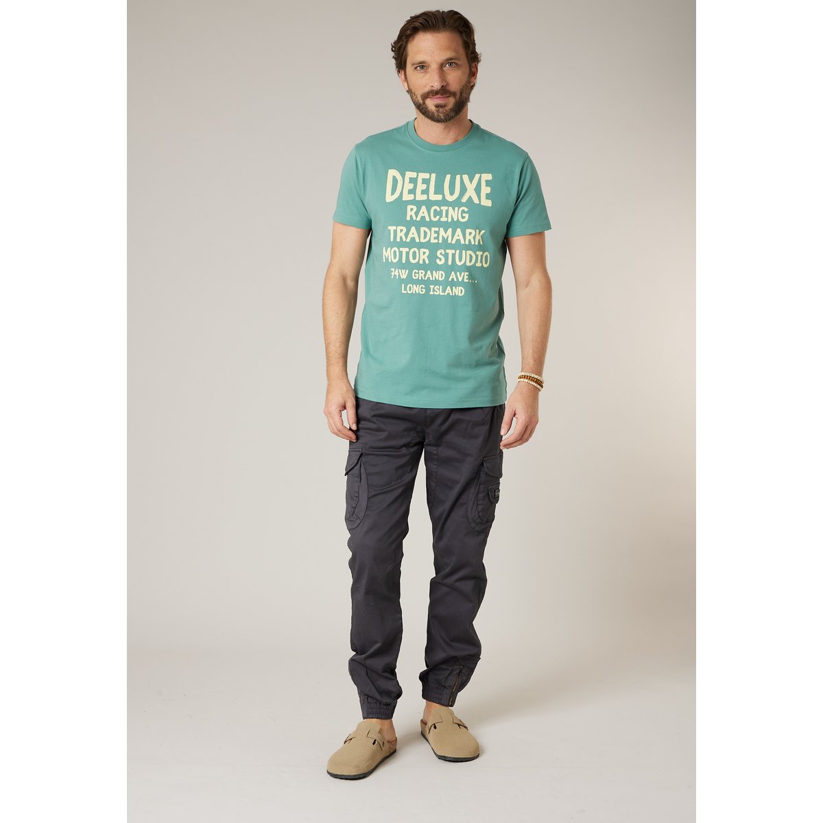 T-shirt homme en coton RACE spearmint, DEELUXE