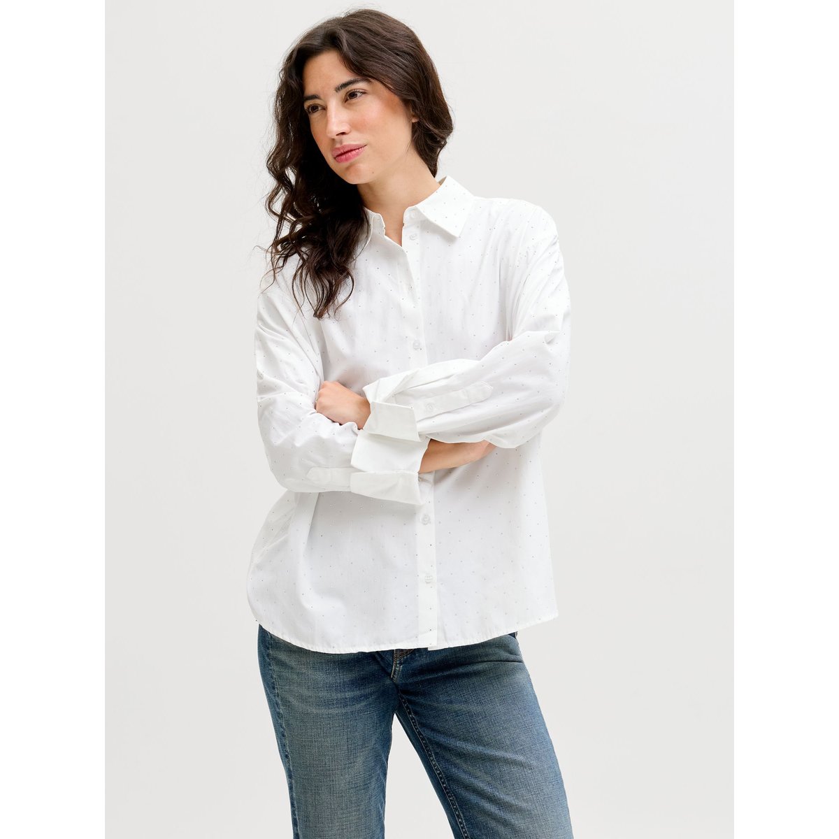 Chemise En Popeline blanc de blanc, JJXX