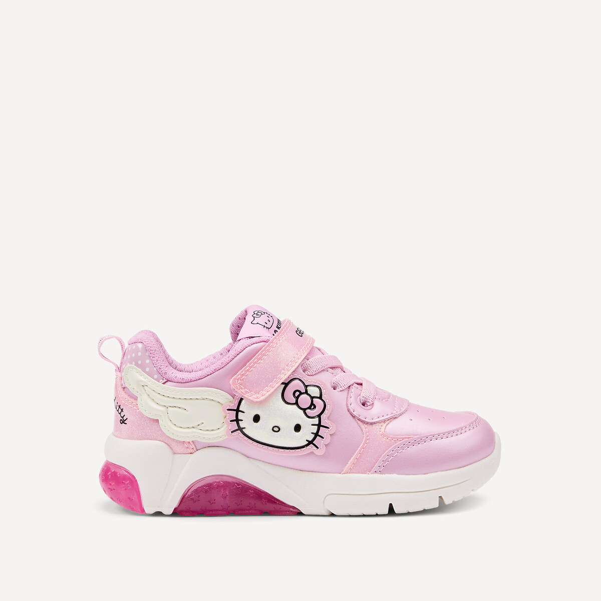 Scarpe da ginnastica traspiranti con LED, FADINLIGHT x HELLO KITTY rosa, GEOX