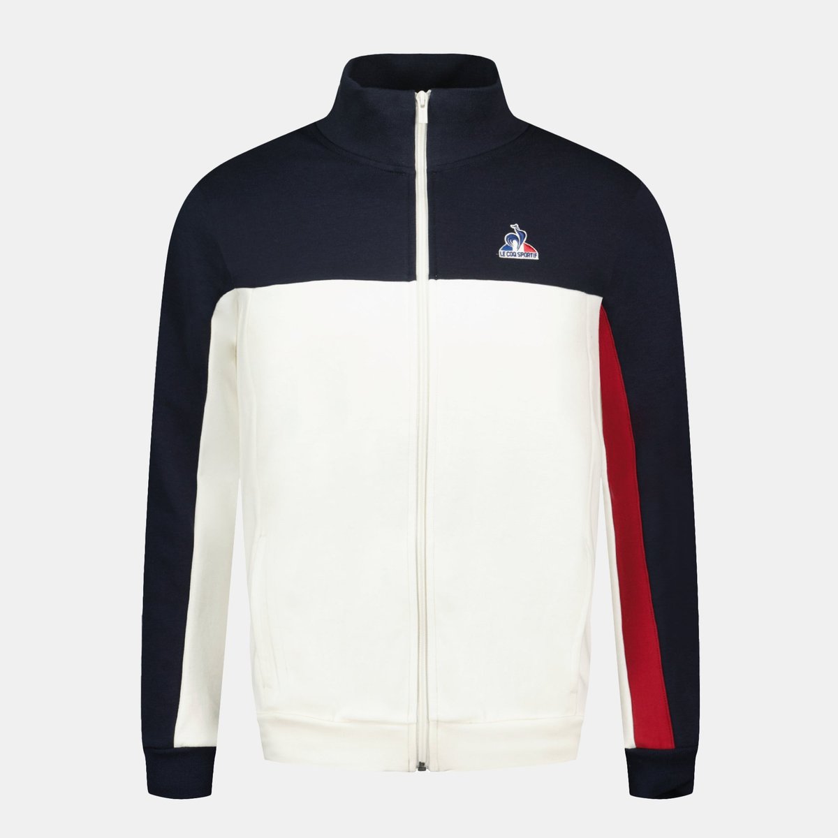 Sweat zippé Tricolore beige, LE COQ SPORTIF