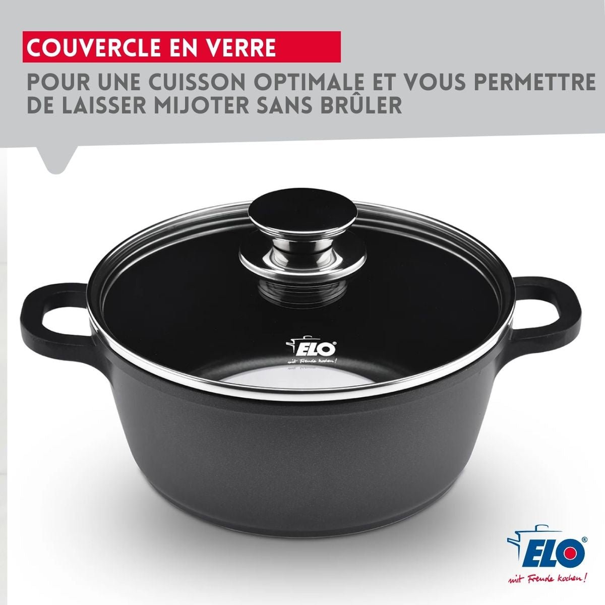 Batterie de cuisine 1 faitout 20cm ALUCAST noir, ELO
