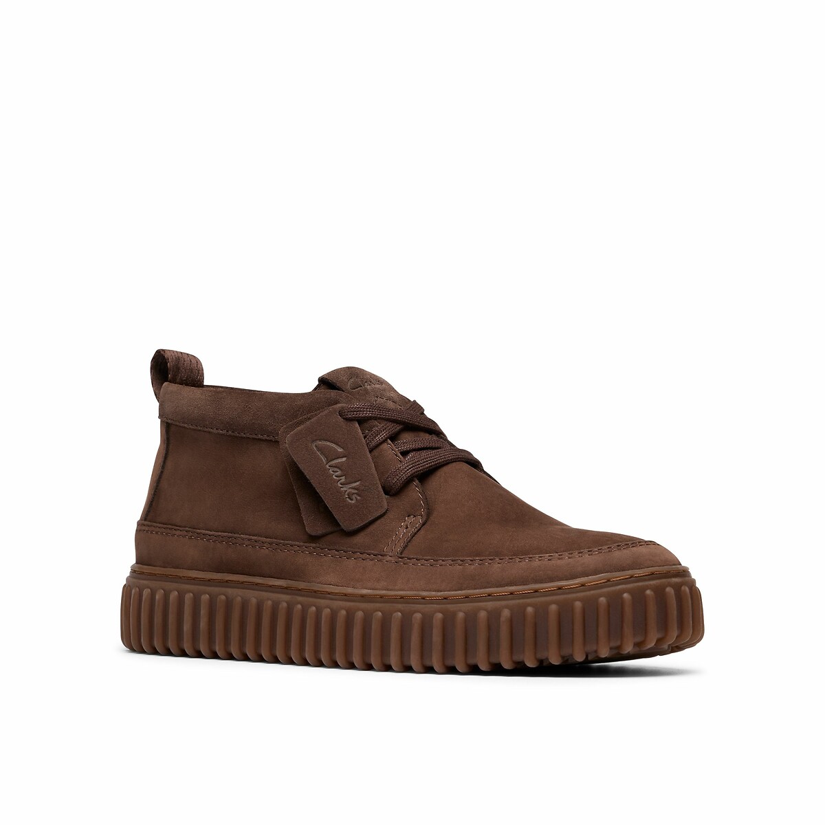 Derby in pelle scamosciata Torhill marrone scuro, CLARKS
