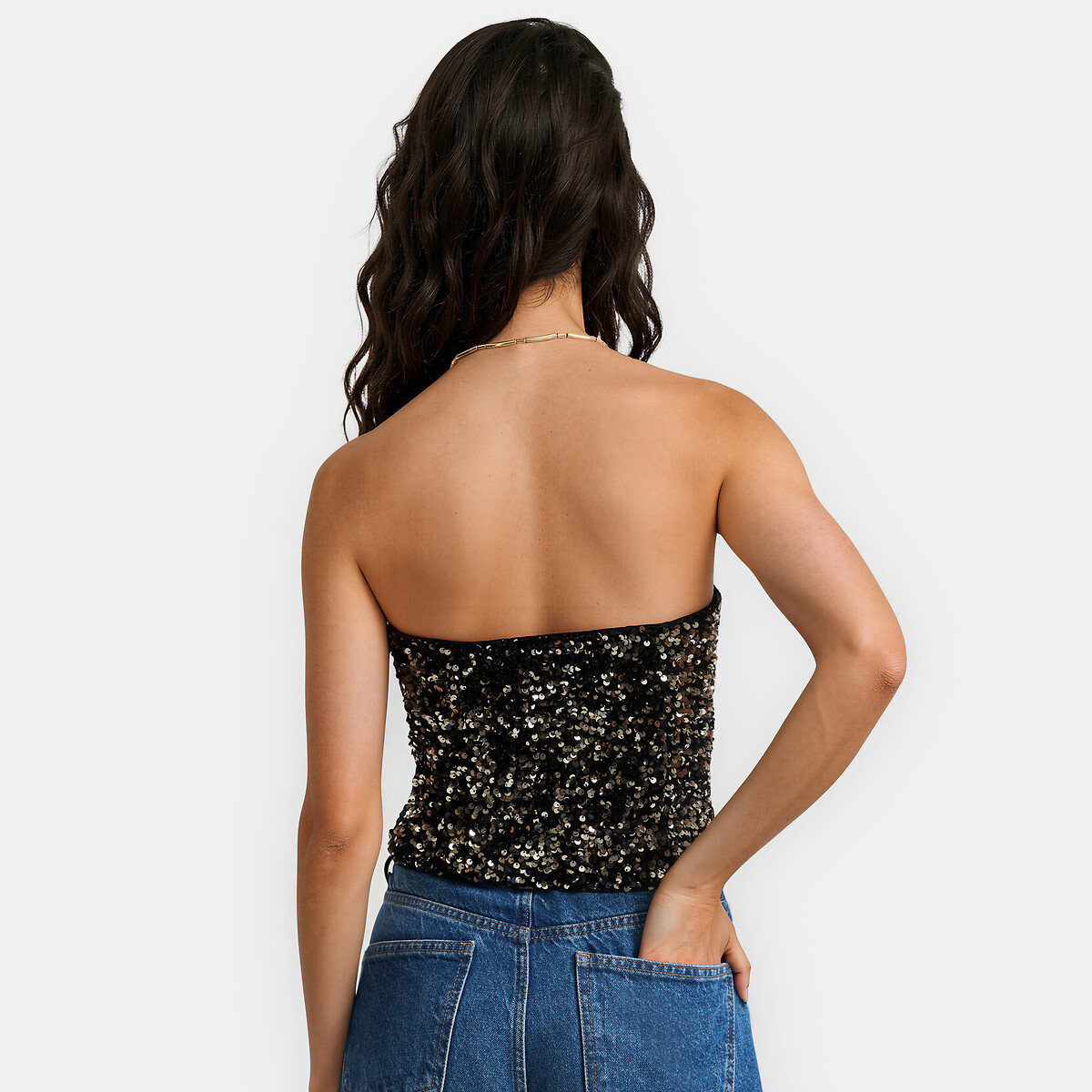 Bustier à sequins noir/mordoré, LA REDOUTE COLLECTIONS