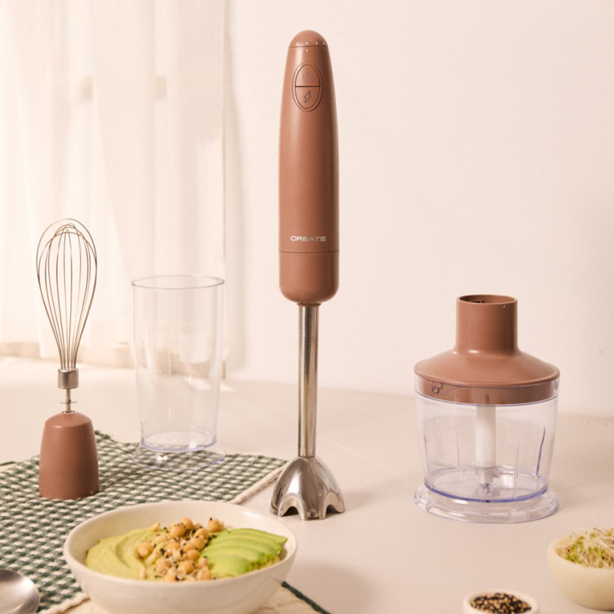 Mixeur plongeant multifonction FULLMIX RETRO moka, CREATE