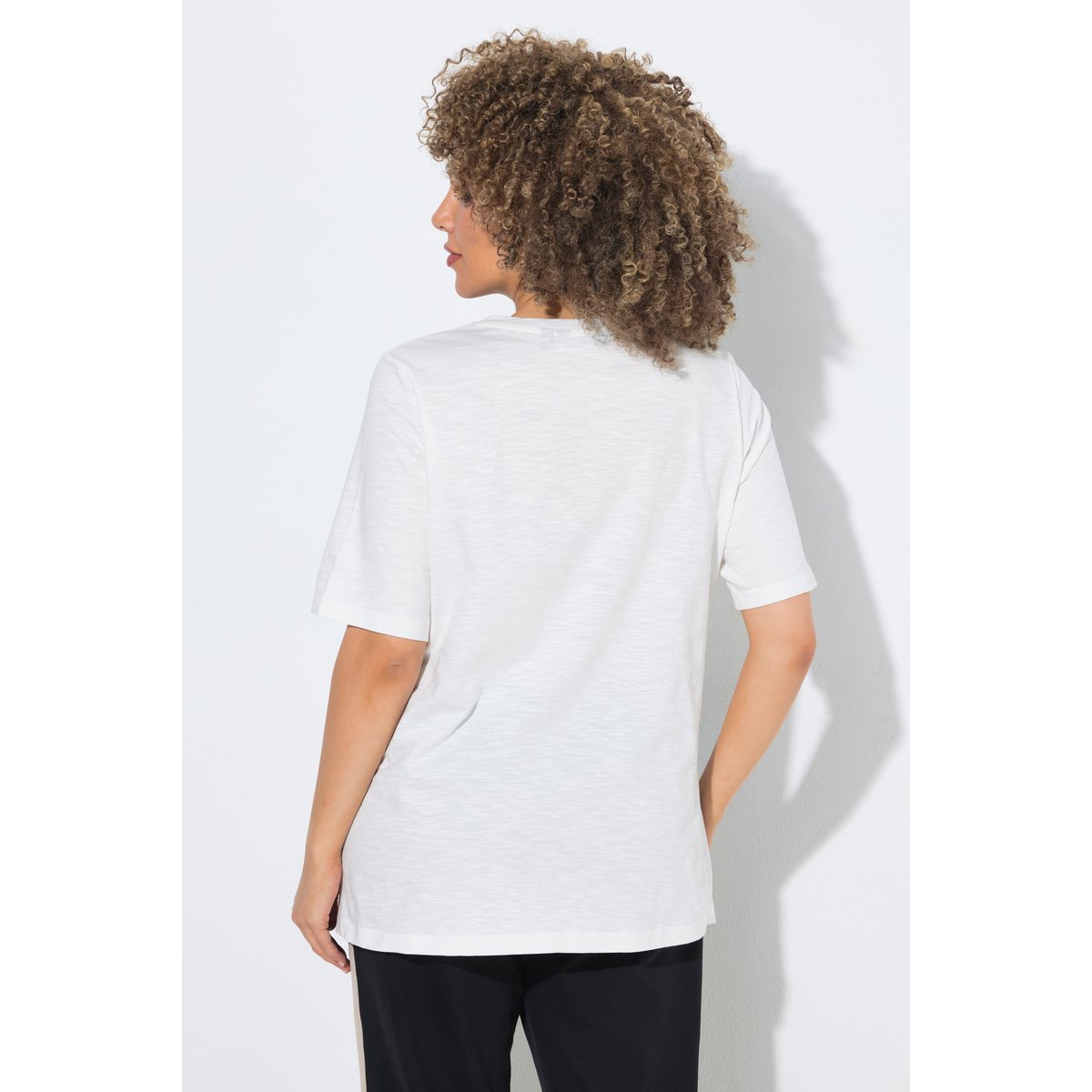 T-shirt oversize, motif chat blanc cassé, ULLA POPKEN