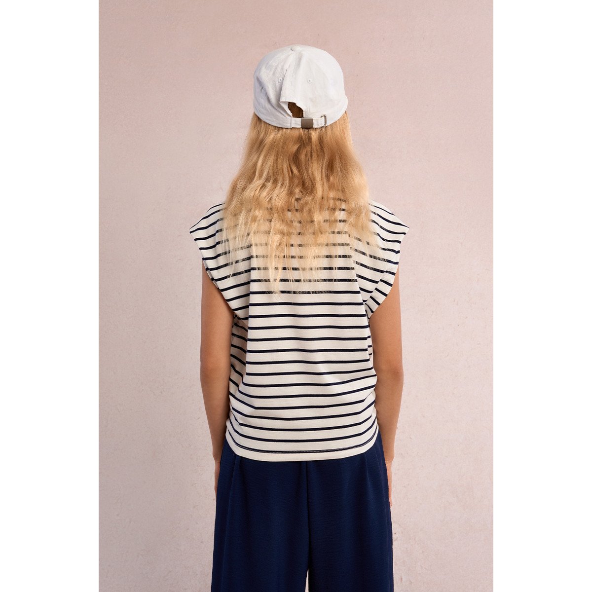 T-shirt rayé, à nouer white/navy blue, MOLLY BRACKEN GIRL
