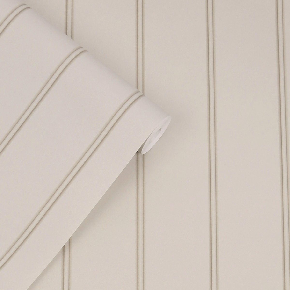 Papier peint Lambris Chalford beige grisé, LAURA ASHLEY