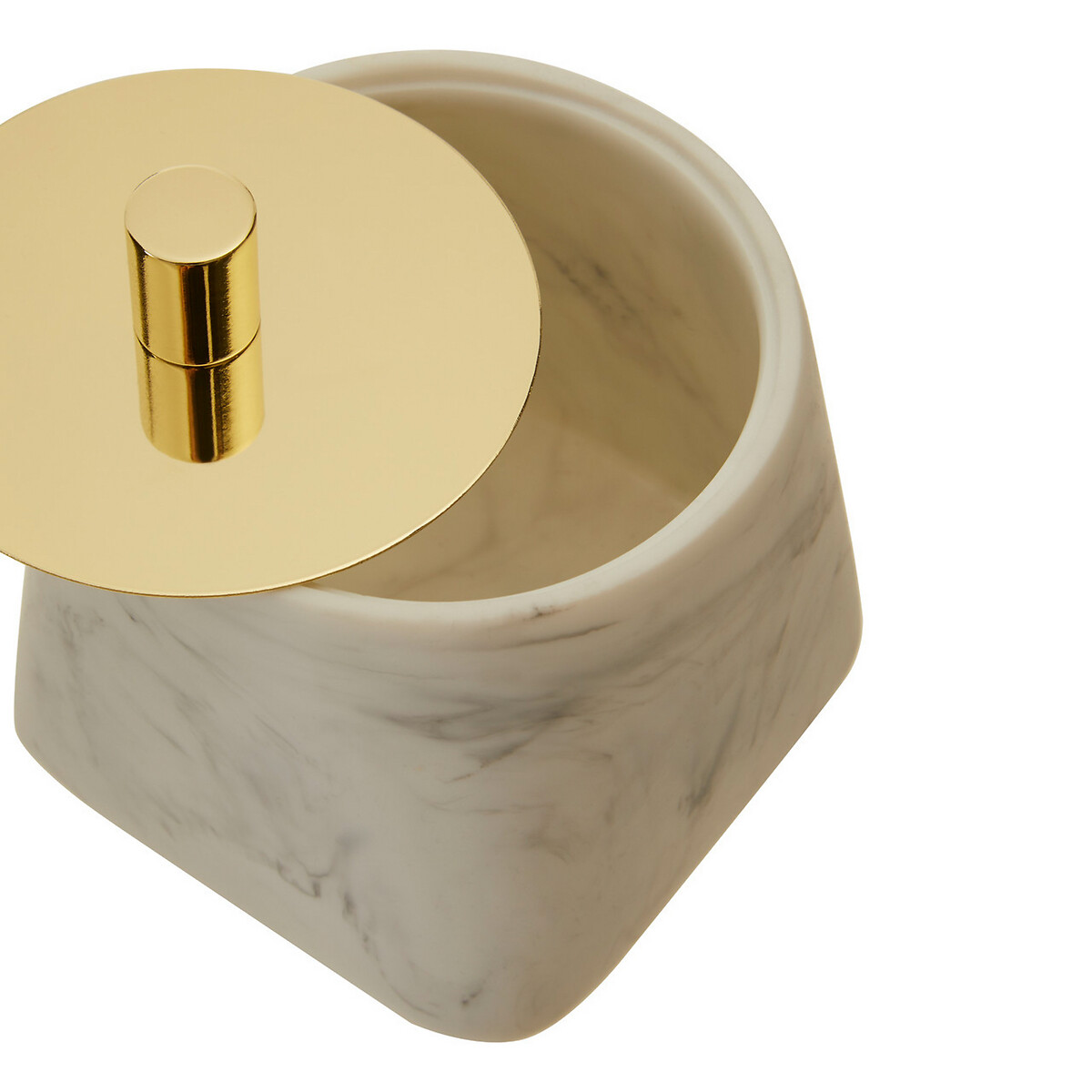 Cotton Storage Jar in Marble Effect grey, SO'HOME