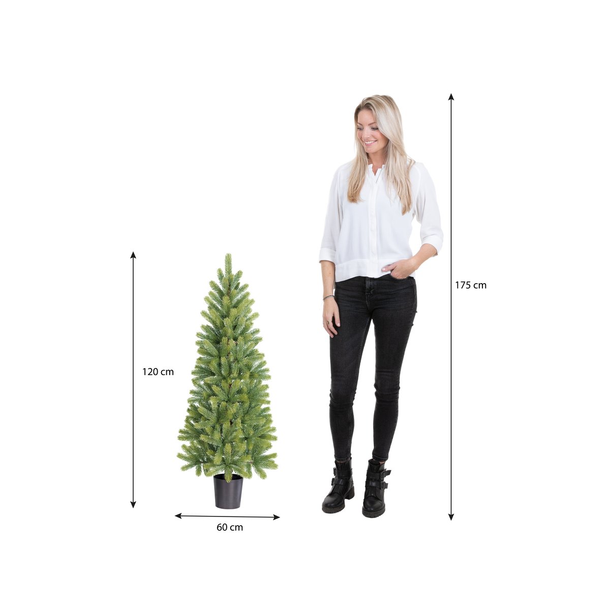 Sapin de Noël artificiel H120 cm NAGOYA vert, BLACK BOX TREES