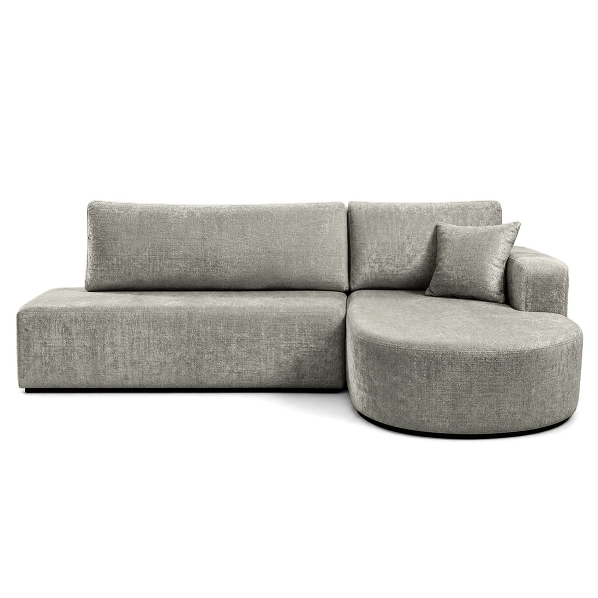 Canapé angle droit convertible velours texturé, MIRO gris, BEST MOBILIER