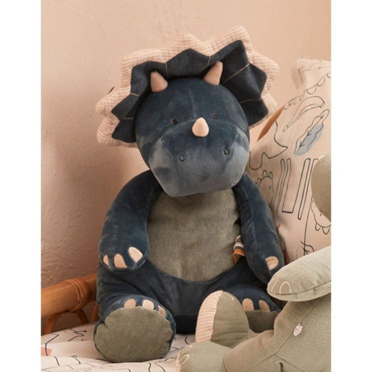 Peluche tricératops Ops 40 cm bleu, NOUKIE'S