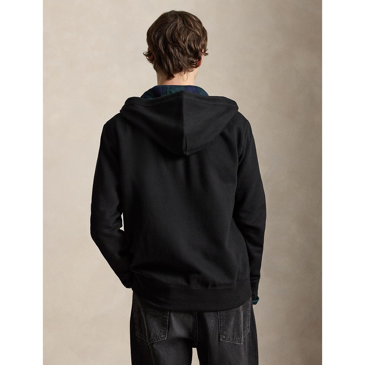 Sweat à capuche en maille double noir, POLO RALPH LAUREN