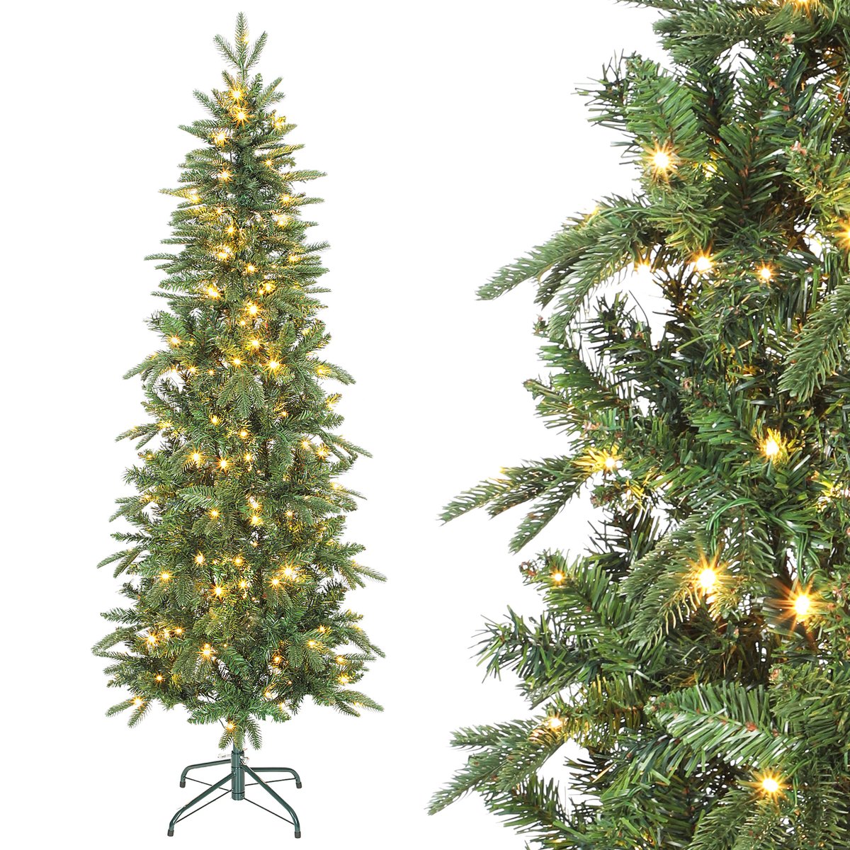 Sapin de Noël Plastique Vert vert, HOMCOM