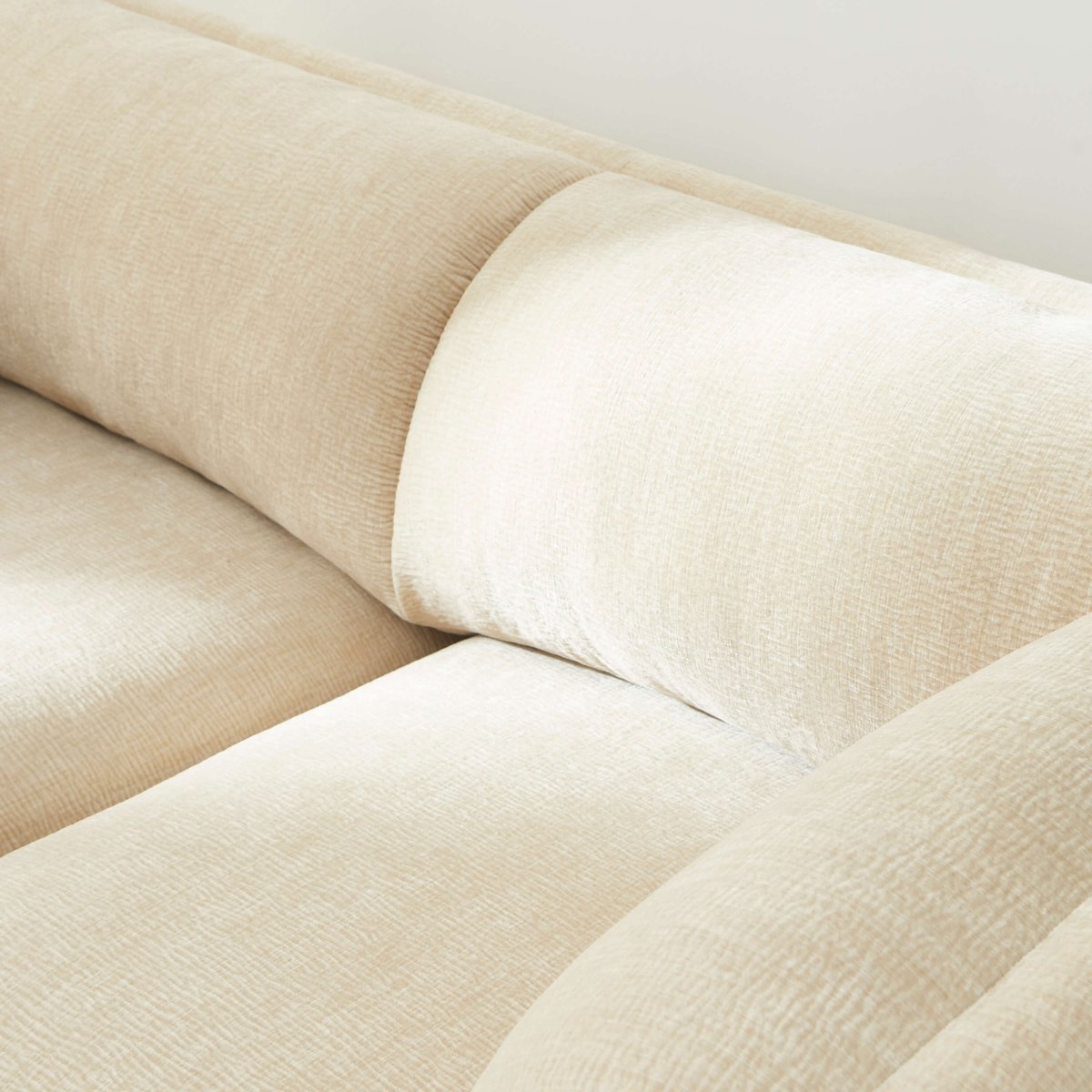 Ensemble canapés 3+2 places en velours texturé NIKKI beige, SORELH