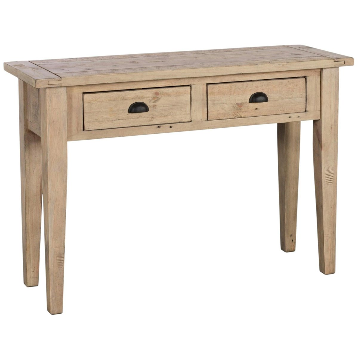 Console en bois recyclé clair 2 tiroirs style traditonnel campagne 110cm SALERNE bois naturel, PIER IMPORT