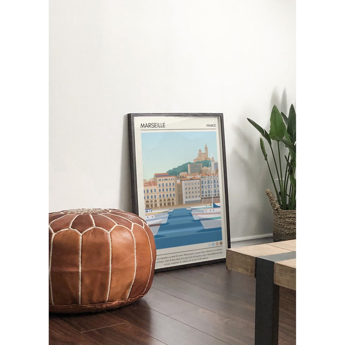 Affiche ville Marseille Vintage blanc, L'AFFICHERIE