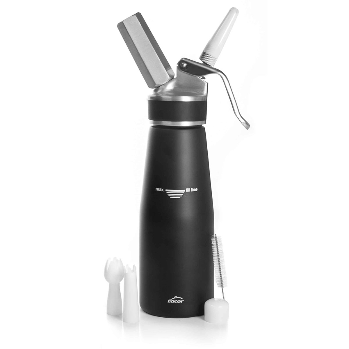 Siphon à 0,5 l en aluminium noir, LACOR