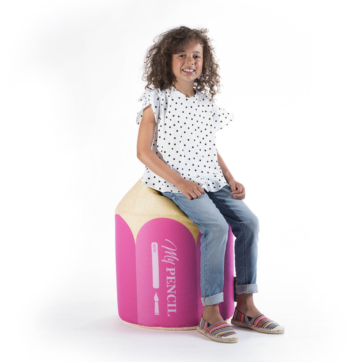 Pouf enfant CRAYON rose, SITTING POINT