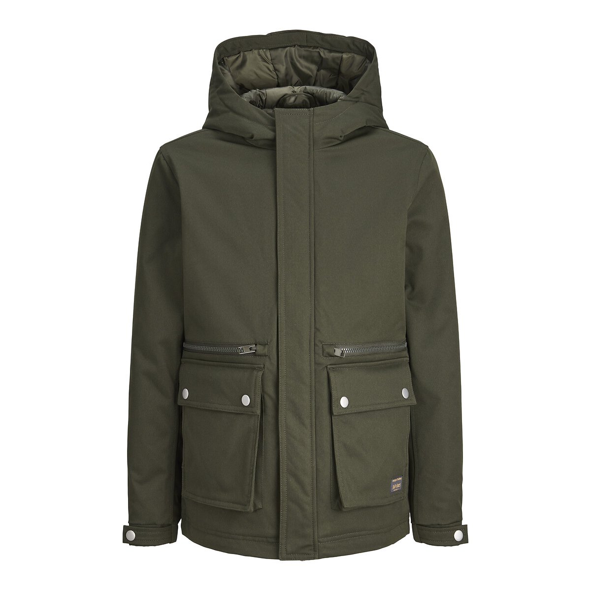 Parka con cappuccio kaki, JACK & JONES JUNIOR