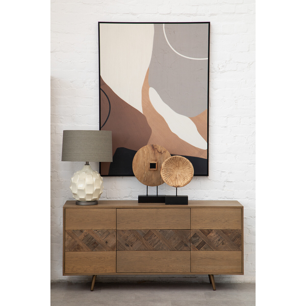143 x 103cm Neutral Abstract Canvas Wall Art grey, SO'HOME