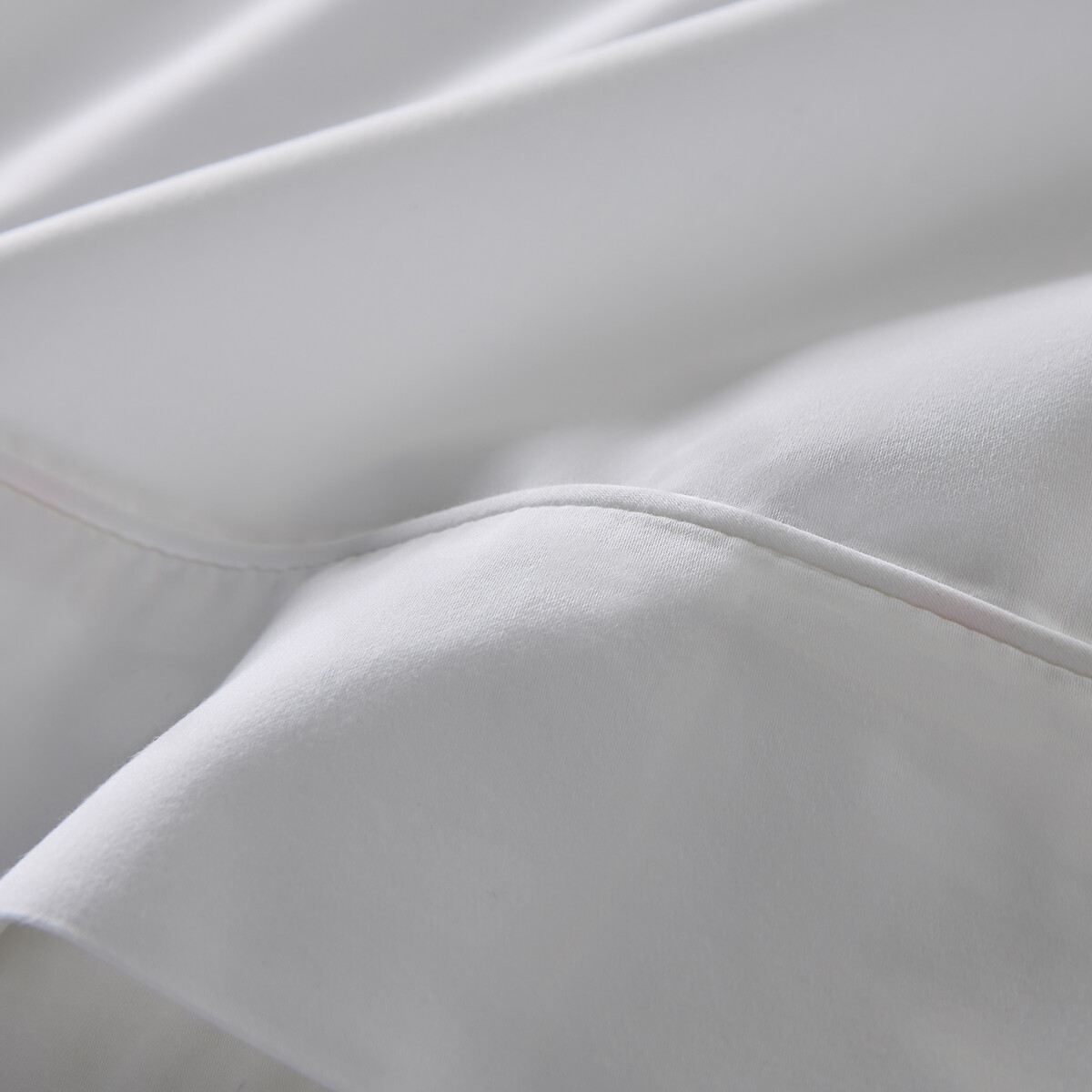 Unifarbener Pfulmenanzug aus Baumwollsatin, 153 Fäden, Opal weiss, LA REDOUTE INTERIEURS